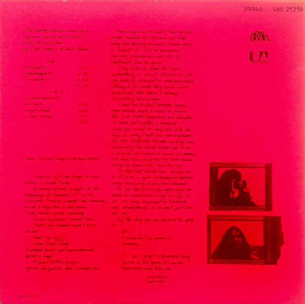 Neu! - Neu! - VG+ LP Record 1972 United Artists UK Original Vinyl - Krautrock / Experimental - Shuga Records