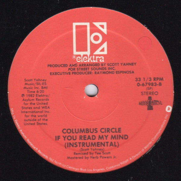 Columbus Circle - If You Read My Mind - Mint- 12" Single Record 1982 Elektra USA RARE Vinyl - Funk / Boogie - Shuga Records