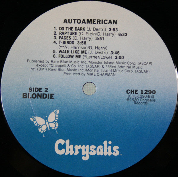 Blondie - AutoAmerican - VG+ LP Record 1980 Chrysalis USA Original Vinyl - New Wave / Pop Rock / Synth-pop - Shuga Records