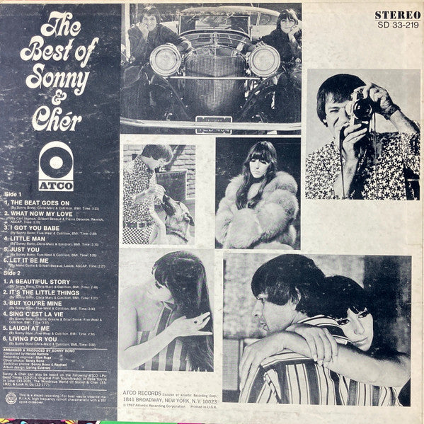 Sonny & Cher - The Best Of Sonny & Cher (1967) - VG+ LP Record 1972 ATCO USA Vinyl - Pop Rock / Soft Rock / Classic Rock - Shuga Records