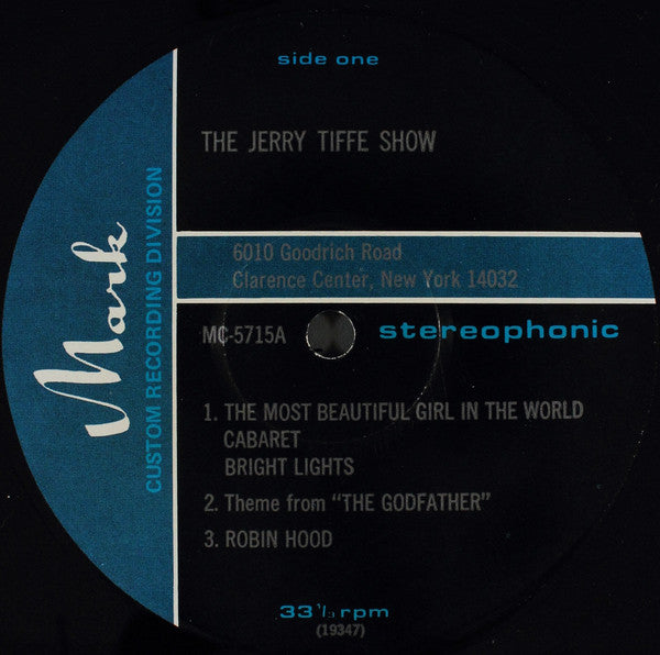 The Jerry Tiffe Show - LP Record 1970s Mark USA Private NYC Self Released Vinyl - Jazz / Lounge - Shuga Records