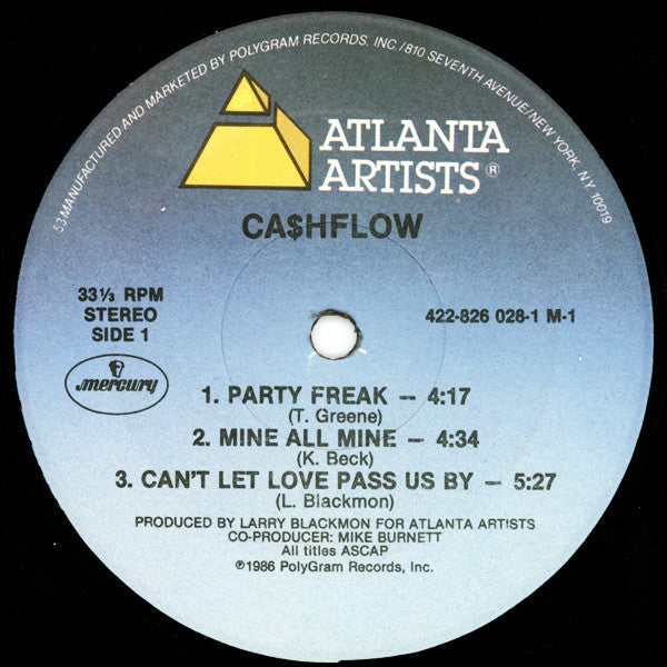 Ca$hflow - Ca$hflow - VG+ LP Record 1986 Atlanta Artists USA Vinyl - Soul / Funk / Electro - Shuga Records