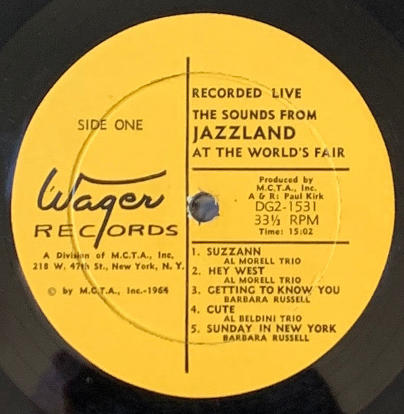 Al Morell Trio / Al Beldini Trio / Barbara Russell - VG+ LP Record 1964 Wager USA Vinyl - Jazz