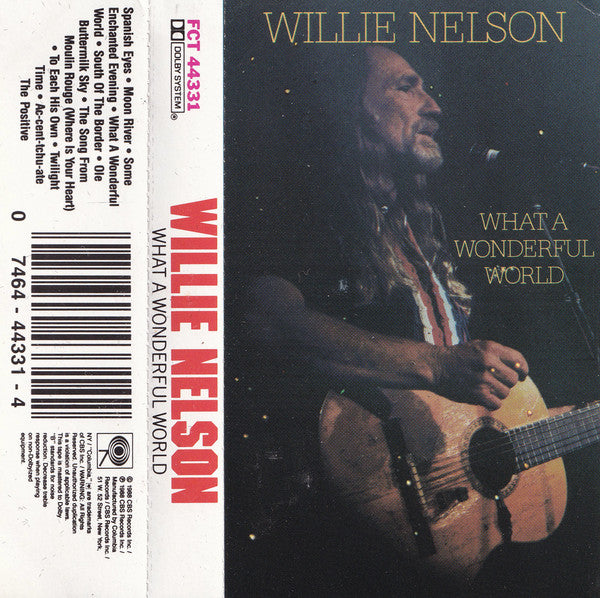 Willie Nelson - What A Wonderful World - New Cassette 1988 Columbia USA Tape - Country - Shuga Records
