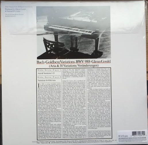Glenn Gould - Bach - The Goldberg Variations (1982) - New LP Record 2015 Sony Classical 180 gram Vinyl - Classical - Shuga Records