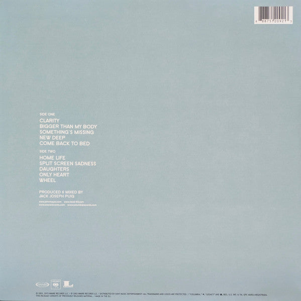 John Mayer - Heavier Things (2003) - New LP Record 2015 Columbia 180 gram Vinyl - Pop Rock / Blues Rock - Shuga Records