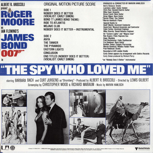 Marvin Hamlisch - The Spy Who Loved Me (Original Motion Picture Score) - VG+ LP Record 1977 United Artists USA Original Vinyl - Soundtrack - Shuga Records