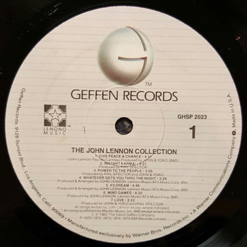 John Lennon - The John Lennon Collection - VG+ LP Record 1982 Geffen USA Original Vinyl - Pop Rock / Psychedelic Rock - Shuga Records