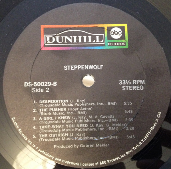 Steppenwolf - Steppenwolf - VG+ LP Record 1968 ABC Dunhill USA Vinyl & Silver Foil Cover - Psychedelic Rock / Hard Rock - Shuga Records