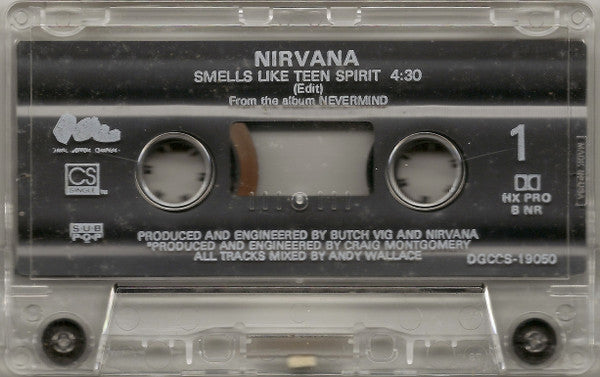 Nirvana - Smells Like Teen Spirit - Mint- (VG cover) Cassette Single 1991 Sub Pop DGC USA Original Tape - Rock / Grunge - Shuga Records
