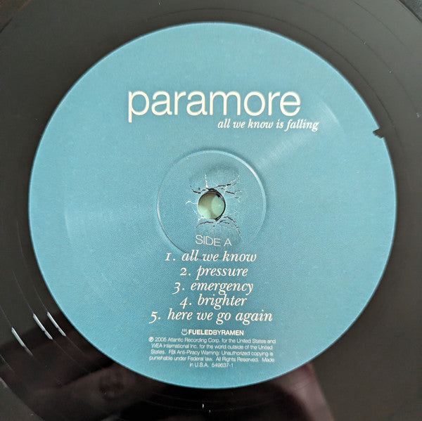 Paramore - All We Know Is Falling (2005) - New LP Record 2015 Fueled By Ramen Black Vinyl - Pop Rock / Emo - Shuga Records