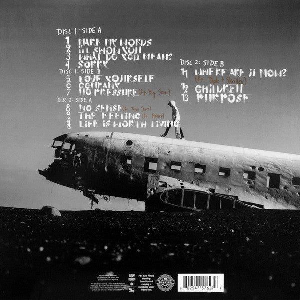 Justin Bieber - Purpose - Mint- (VG+ cover) 2 LP Record 2015 Def Jam School Boy USA Vinyl & Insert - Pop / R&B