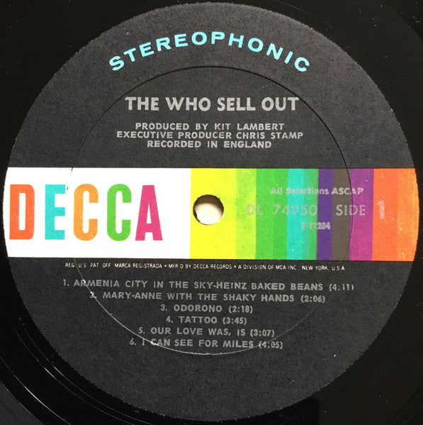 The Who - The Who Sell Out(1967) - VG+ LP Record 1971 Decca USA Vinyl - Psychedelic Rock - Shuga Records