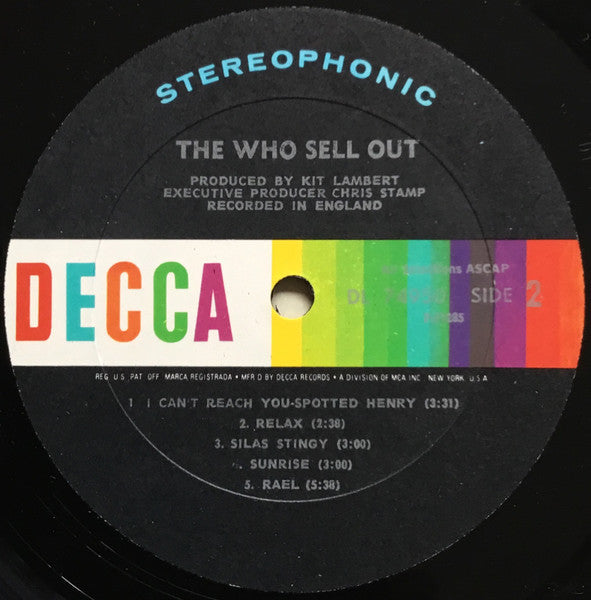 The Who - The Who Sell Out(1967) - VG+ LP Record 1971 Decca USA Vinyl - Psychedelic Rock - Shuga Records