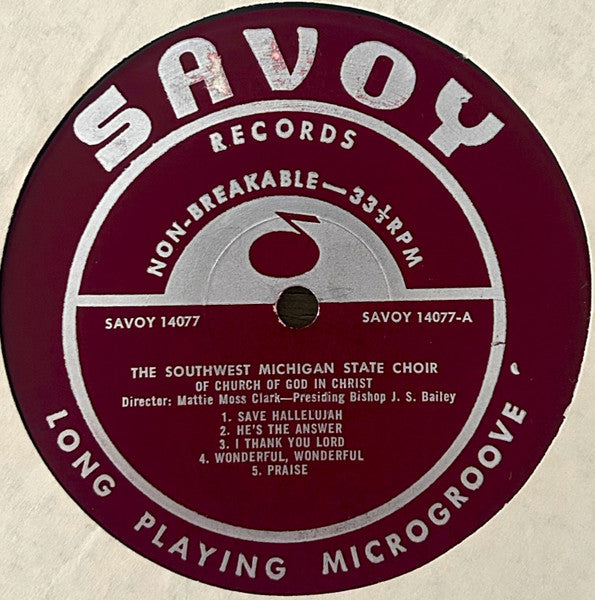 The Southwest Michigan State Choir Of The Church Of God In Christ - Wonderful, Wonderful - VG+ LP Record 1964 Savoy USA Vinyl - Gospel - Shuga Records