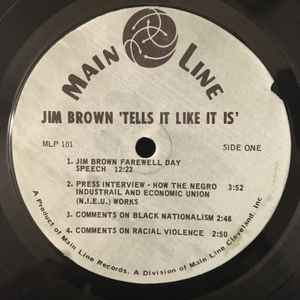 Jim Brown – Jim Brown Tells It Like It Is! - VG+ (no og cover) LP Record 1967 Main Line USA Vinyl - Speech