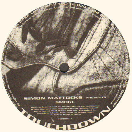 Simon Mattocks & James Ratcliff - Smoke / Lisboa - New 12" Single Record 2000 Touchdown UK Vinyl - House