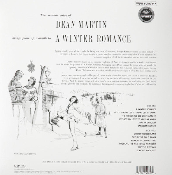 Dean Martin - A Winter Romance (1959) - New LP Record 2015 Capitol USA Vinyl - Holiday / Jazz - Shuga Records