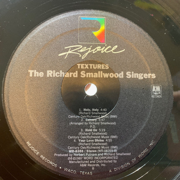 The Richard Smallwood Singers - Textures - VG+ LP Record 1987 Rejoice USA Vinyl - Soul / Gospel