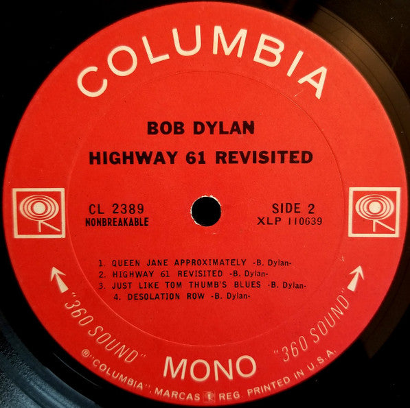 Bob Dylan - Highway 61 Revisited - VG- (lower grade) LP Record 1965 Columbia USA Mono Original Vinyl - Rock / Folk Rock - Shuga Records