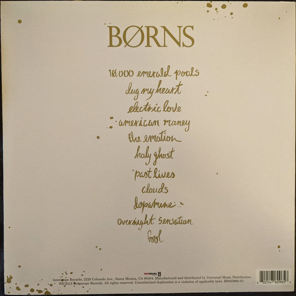 BØRNS ‎– Dopamine - VG+ LP Record 2015 REZidual Interscope Vinyl - Indie Pop / Soft Rock