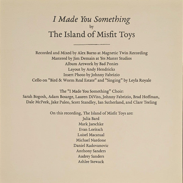 The Island Of Misfit Toys – I Made You Something - New LP Record 2015 Broken World Media White Vinyl - Chicago Art Rock / Emo / Indie Rock - Shuga Records