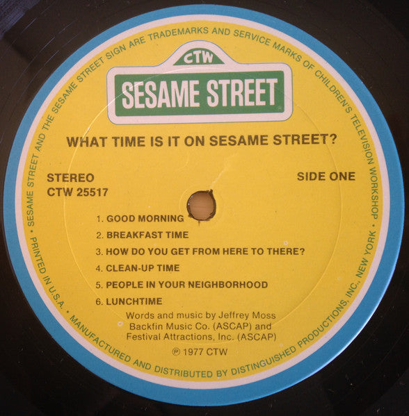 Various - What Time Is It On Sesame Street? - VG LP Record 1977 Sesame Street Records USA Vinyl - Children's / Educational