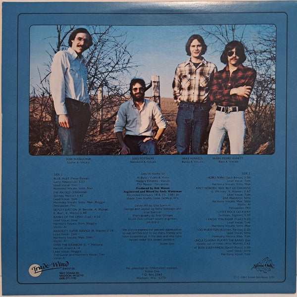 Stone Oak ‎– Riding With The Wind - New LP Record 1981 Private Press Outside WI USA Vinyl - Bluegrass / Country / Folk Rock - Shuga Records