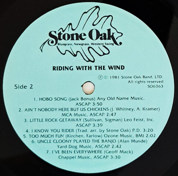 Stone Oak ‎– Riding With The Wind - New LP Record 1981 Private Press Outside WI USA Vinyl - Bluegrass / Country / Folk Rock - Shuga Records