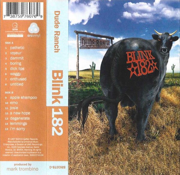 Blink-182 - Dude Ranch (1997) - New Cassette 2015 Geffen SRC Green