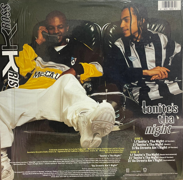 Kris Kross - Tonite's Tha Night - Mint- 12" Single Record 1995 Ruffhouse Columbia USA Vinyl - Hip Hop / G-Funk - Shuga Records