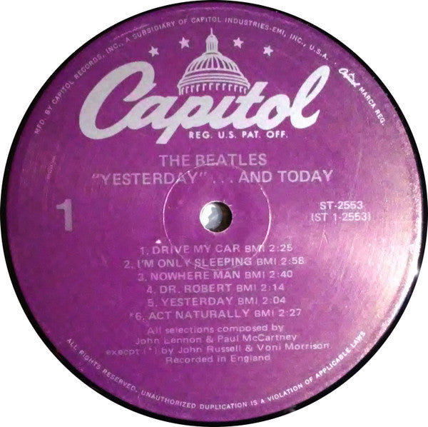 The Beatles - Yesterday And Today (1966) - VG+ LP Record 1978 Capitol USA Purple Label Vinyl - Pop Rock / Psychedelic Rock - Shuga Records