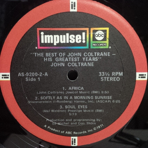 John Coltrane - The Best Of - His Greatest Years (1970) - VG 2 LP Record 1971 Impulse! USA Vinyl - Jazz / Free Jazz / Modal - Shuga Records
