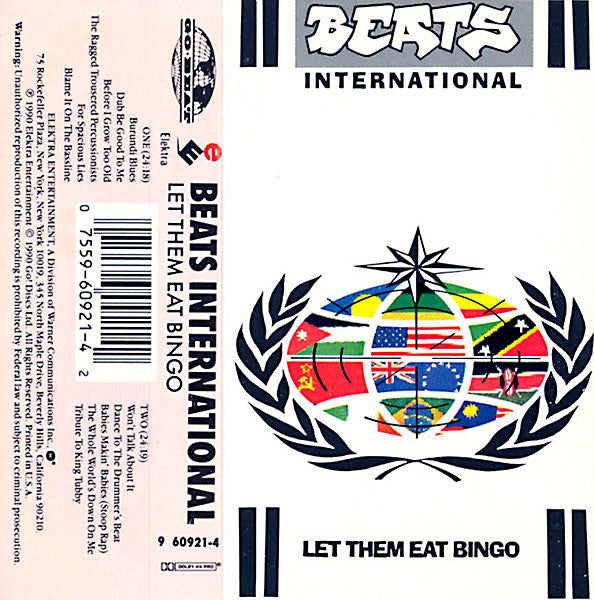 Beats International - Let Them Eat Bingo - Mint- Cassette 1990 Go! Beat Elektra USA Tape - Electronic / Dub / Leftfield - Shuga Records