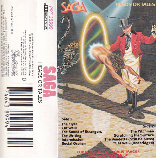 Saga – Heads Or Tales - Used Cassette 1983 Portrait Tape - Arena Rock / Prog Rock