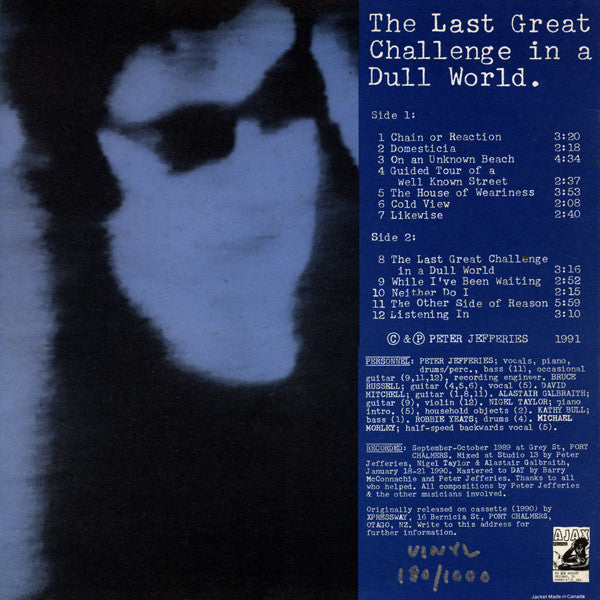 Peter Jefferies - The Last Great Challenge In A Dull World - VG+ LP Record 1991 Ajax USA Vinyl & Numbered - Indie Rock - Shuga Records