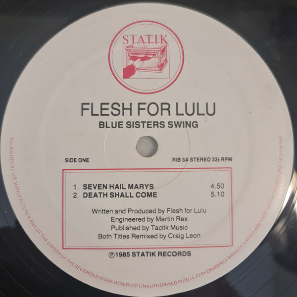 Flesh For Lulu - Blue Sisters Swing - Mint- EP Record 1985 Statik UK Vinyl - New Wave / Pop Rock - Shuga Records