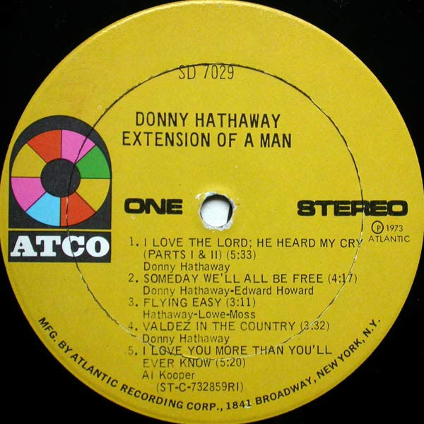 Donny Hathaway - Extension Of A Man - VG+ LP Record 1973 ATCO USA Original Press Vinyl - Soul / Funk - Shuga Records