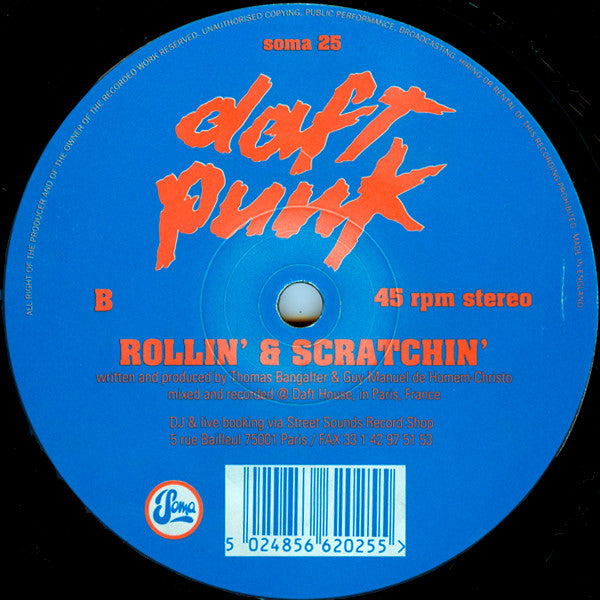 Daft Punk - Da Funk - VG+ 12" Single Record 1995 Soma UK Original Vinyl - House / Techno - Shuga Records