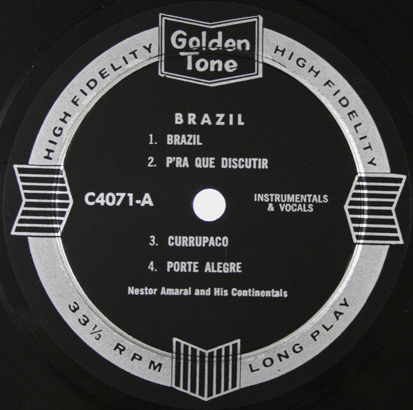 Nestor Amaral And His Continentals - Brazil - VG+ LP Record 1957 Golden Tone USA Original Vinyl - Jazz / Bossa Nova / Samba / Batucada - Shuga Records