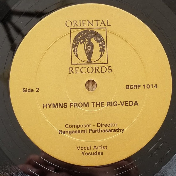 Rangasami Parthasarathy & Yesudas - Hymns From The Rig-Veda - VG+ LP Record 1979 Oriental USA Vinyl & Booklet - Indian Classical / World Music - Shuga Records
