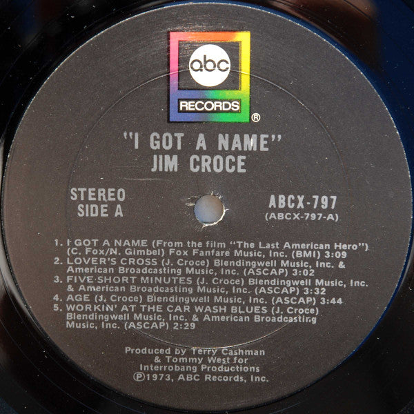 Jim Croce - I Got A Name - VG+ LP Record 1973 ABC USA Original Vinyl - Soft Rock / Pop Rock - Shuga Records