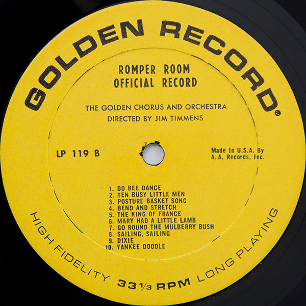 The Golden Chorus And Orchestra - Official TV Romper Room Activity Songs - VG+ LP Record 1964 Golden USA Original Vinyl - Children's - Shuga Records