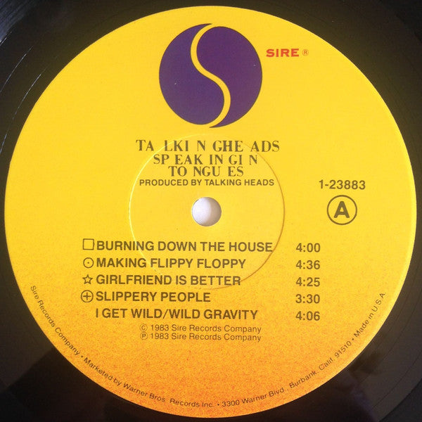 Talking Heads - Speaking In Tongues - Mint- (VG+ cover) LP Record 1983 Sire USA Original Vinyl Original Inner - New Wave / Pop Rock - Shuga Records