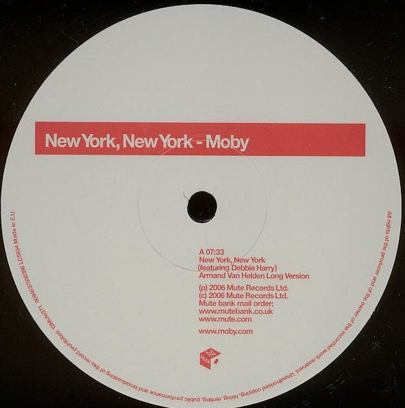 Moby & Debbie Harry - New York, New York - 12" Single Record 2006 Mute UK Vinyl - House / Tech House / Electro - Shuga Records
