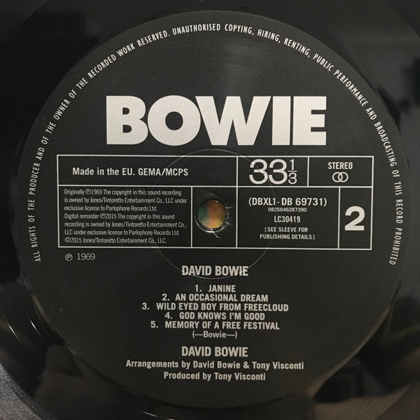 David Bowie - David Bowie (1969) - New LP Record 2016 Parlophone 180 gram Vinyl - Pop Rock / Glam - Shuga Records