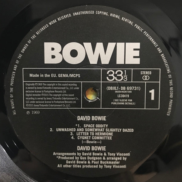 David Bowie - David Bowie (1969) - Mint- LP Record 2016 Parlophone 180 gram Vinyl - Pop Rock / Glam - Shuga Records