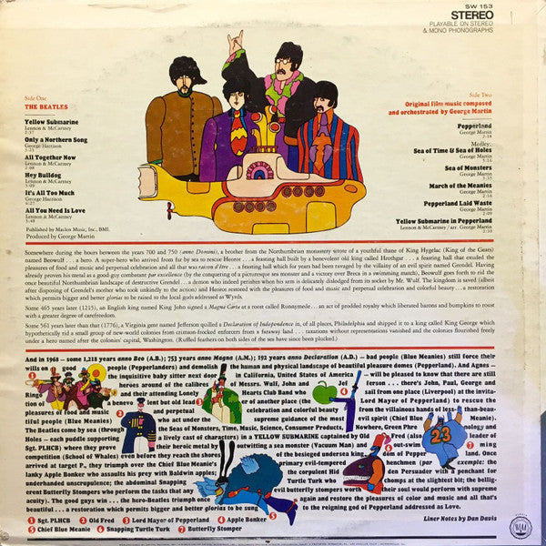 The Beatles - Yellow Submarine VG+ - 1969 Stereo Apple USA - Pop Rock -  B10-012 - Shuga Records