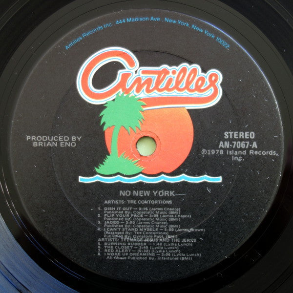 Various – No New York - VG+ LP Record 1978 Antilles USA Vinyl - Rock / No Wave / Brian Eno