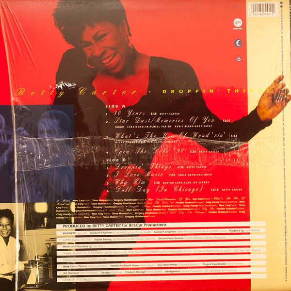 Betty Carter - Droppin' Things - VG+ LP Record 1990 Verve USA Vinyl - Jazz - Shuga Records